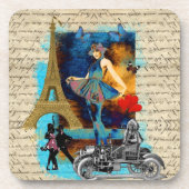 Romantische Collage Vintag Paris Untersetzer (Vorderseite)