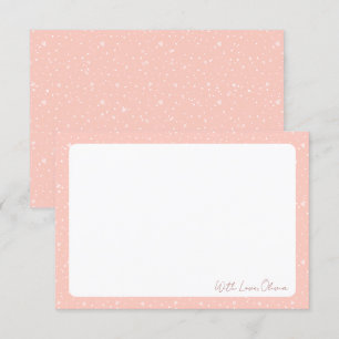 Romantische Coquette Blush Pink Herz Dankeskarte