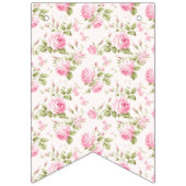 Romantische Coquette-Rose und rosa Bögen Geburtsta Wimpelkette (Erste Fahne)