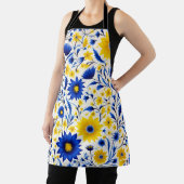 Romantische Cornflower Blau und Gelbe Blüte Schürze (InSitu)