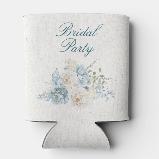 Romantische Cotswolds Winter Florals Custom Bride Dosenkühler (Rückseite)