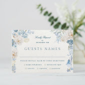 Romantische Cotswolds Winter Florals Wedding RSVP Karte (Stehend Vorderseite)