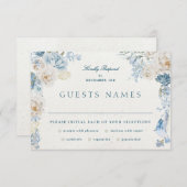 Romantische Cotswolds Winter Florals Wedding RSVP Karte (Vorne/Hinten)