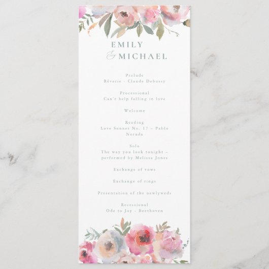 Romantische Cottage-Blumen Blush Blau Salbei Programm (Vorderseite)