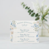 Romantische Cotwolds Winter Florals verlängert Hoc RSVP Karte (Stehend Vorderseite)