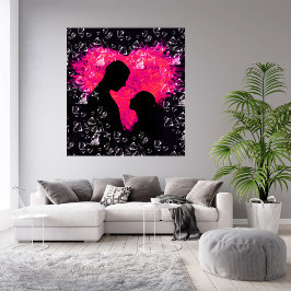 Romantische Couple Art Wrapped Canvas Leinwanddruck