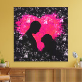 Romantische Couple Art Wrapped Canvas Leinwanddruck (Insitu (Wohnzimmer))