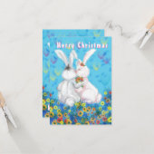 Romantische Couple Bunny Christmas Card Karte (Vorderseite/Rückseite Beispiel)