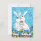 Romantische Couple Bunny Christmas Card Karte (Rückseite)