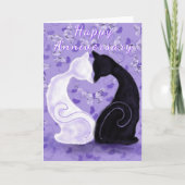 Romantische Couple Cat Anniversary Card Karte (Vorderseite)