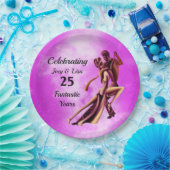 Romantische Couple Dance the Tango Paper Plate Pappteller (Party)