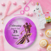 Romantische Couple Dance the Tango Paper Plate Pappteller (Party)