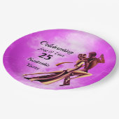 Romantische Couple Dance the Tango Paper Plate Pappteller (Schrägansicht)