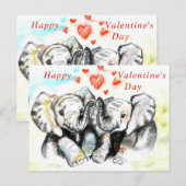 Romantische Couple Elephant Valentine's Day Card Postkarte (Vorne/Hinten)