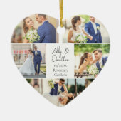 Romantische Couple Foto Collage Herzlich Willkomme Keramik Ornament (Vorne)