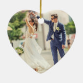 Romantische Couple Foto Collage Herzlich Willkomme Keramik Ornament (Hinten)