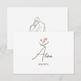 Romantische Couple Hug Blume Minimalistische Platz