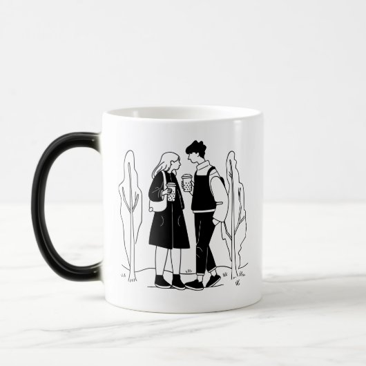 Romantische Couple Illustration Tasse Minimalistis (Links)