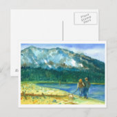 Romantische Couple Liebe Wintergarten Watercolor Postkarte (Vorne/Hinten)