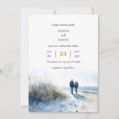 Romantische Couple Moonlight Beach Hochzeit Einladung (Vorderseite)