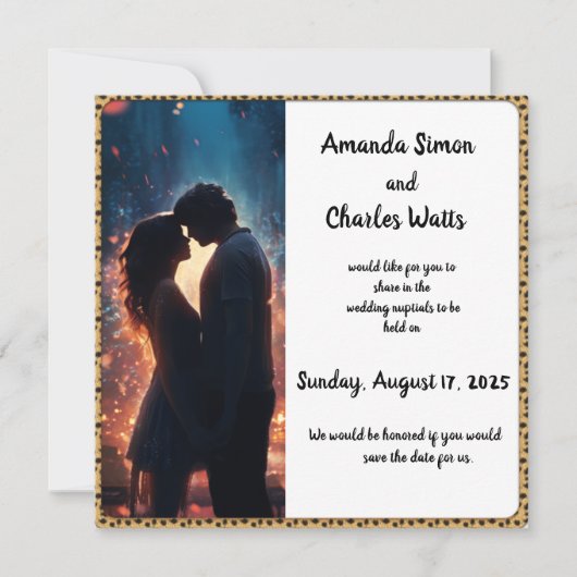 Romantische Couple Night Save the Date Einladung (Vorderseite)