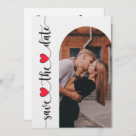 Romantische Couple Picture in Arch Save the Date C (Vorne/Hinten)