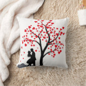 Romantische Couple Silhouette Liebe Baumkiefer Kissen (Decke)
