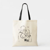 Romantische Couple Tote Bag - Niedliche Liebe Gesc Tragetasche (Rückseite)