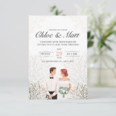 Romantische Couple Typografy Wedding Einladung (Stehend Vorderseite)