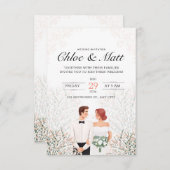Romantische Couple Typografy Wedding Einladung (Vorne/Hinten)