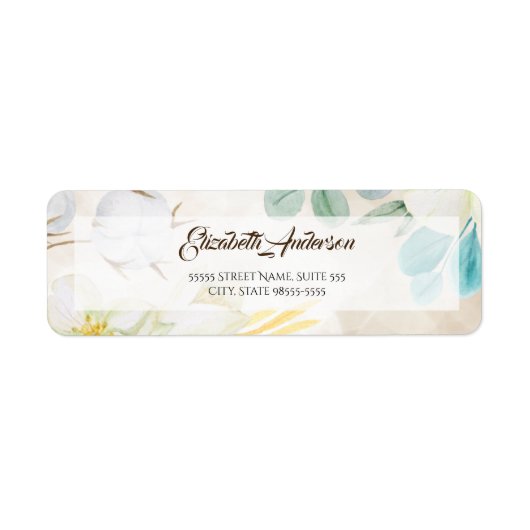 Romantische Cream Floral Elegante Blume und Script (Vorne)