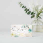 Romantische Cream Floral Elegante Website Boutique Visitenkarte (Stehend Vorderseite)