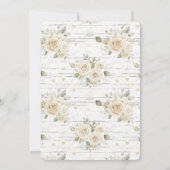 Romantische Cream White Floral Wedding Einladung (Rückseite)