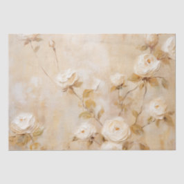 Romantische Cream White Roses Hochzeit Seidenpapier