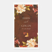 Romantische Creamy Fall Floral Wedding Serviette (Vorderseite)