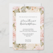 Romantische Creme Blush Pink Roses Blumenzehen Einladung (Vorderseite)