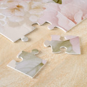 Romantische Creme Blush Pink Roses Floral Puzzle (Seite)