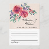 Romantische Creme Ivory Hochzeit mit floralen Farb Hinweiskarte (Vorderseite)