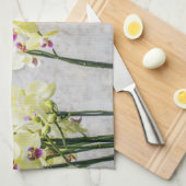 Romantische Creme & Lilac Orchids Geschirrtuch (Viertel Falte)