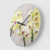 Romantische Creme & Lilac Orchids Große Wanduhr (Winkel)