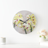 Romantische Creme & Lilac Orchids Große Wanduhr (Zuhause)