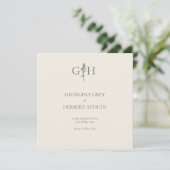 Romantische Creme und Sage Clover Save the Date Einladung (Stehend Vorderseite)