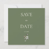 Romantische Creme und Sage Clover Save the Date Einladung (Rückseite)