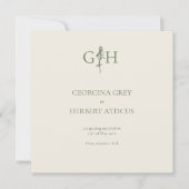 Romantische Creme und Sage Clover Save the Date Einladung (Vorderseite)