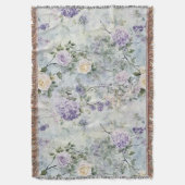 Romantische creme-violette Blumen Decke (Vorderseite Vertikal)