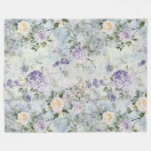 Romantische creme-violette Blumen Fleecedecke (Vorderseite (Horizontal))