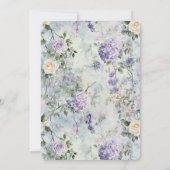 Romantische creme-violette Blumen Geburtstag Einladung (Rückseite)