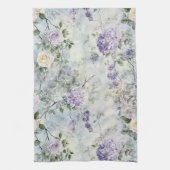 Romantische creme-violette Blumen Geschirrtuch (Vertikal)