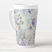 Romantische creme-violette Blumen Milchtasse (Linke Ecke)