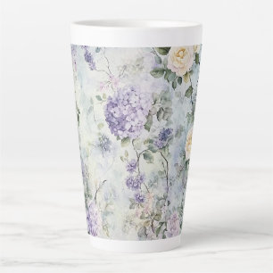 Romantische creme-violette Blumen Milchtasse